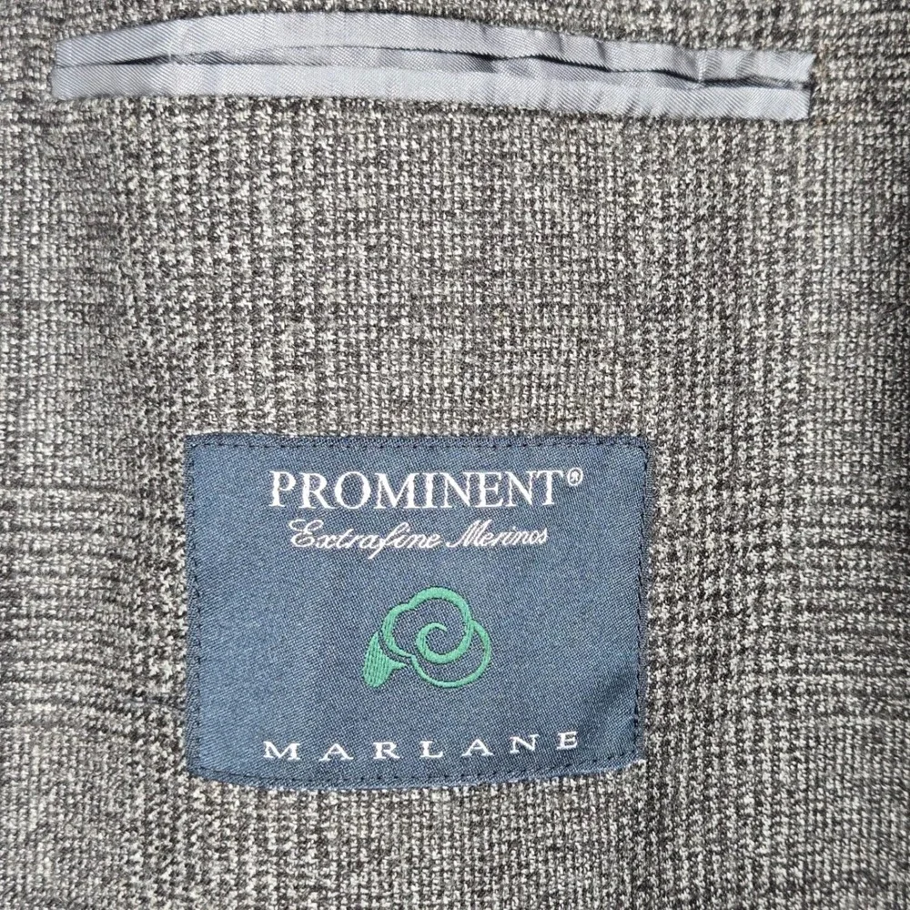 Proper Cloth Sport Coat Mens 42R Gray Glen Check Wool Marlane Extra Fine Merino